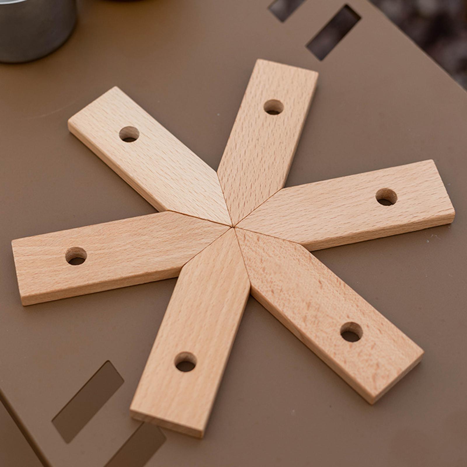 Wooden Placemat Dining Table Mat Coasters Beech Wood Drinkware for Outdoor