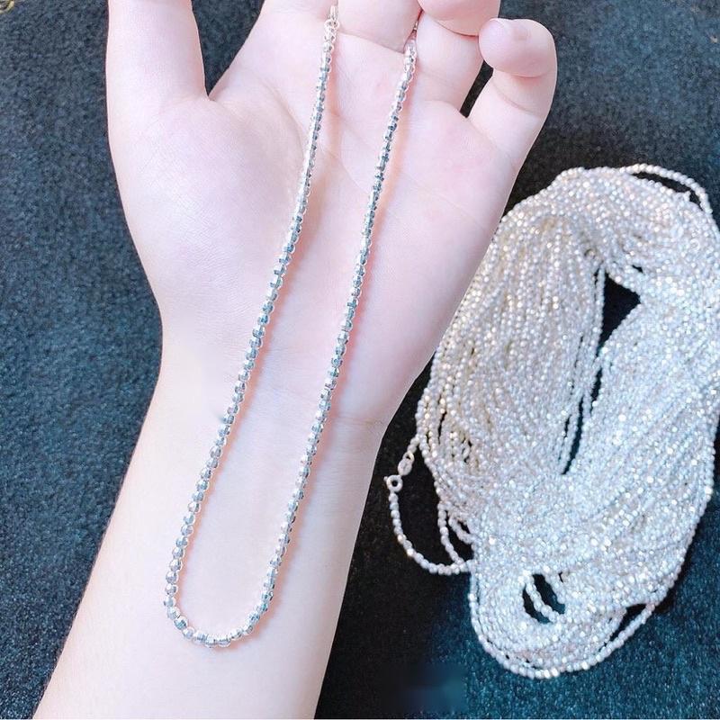 Dây chuyền bạc bi tròn phay nặng 4,5 chỉ dài 45 cm chuẩn bạc ta nguyên chất có bảo hành