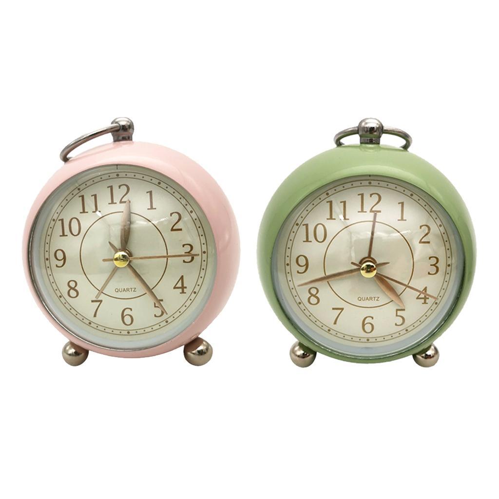 2Pieces Quartz Mute Clock Table Desk Alarm Clock Kids Room Wall Clock 1.3-1.5V