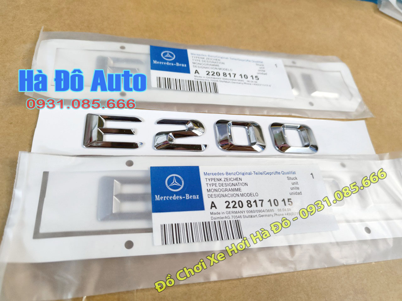 Chữ Nổi E 200 E 300 - Tem Chữ E 200 E 300 Dán Sau Xe Mercedes E