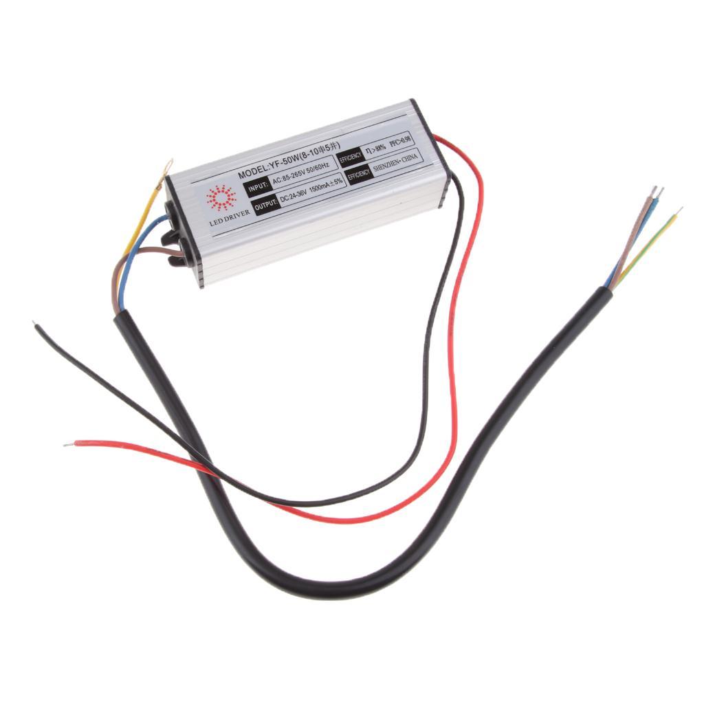 2xWaterproof LED Driver RGB Power Supply  1×50W DC25-45V 1500MA