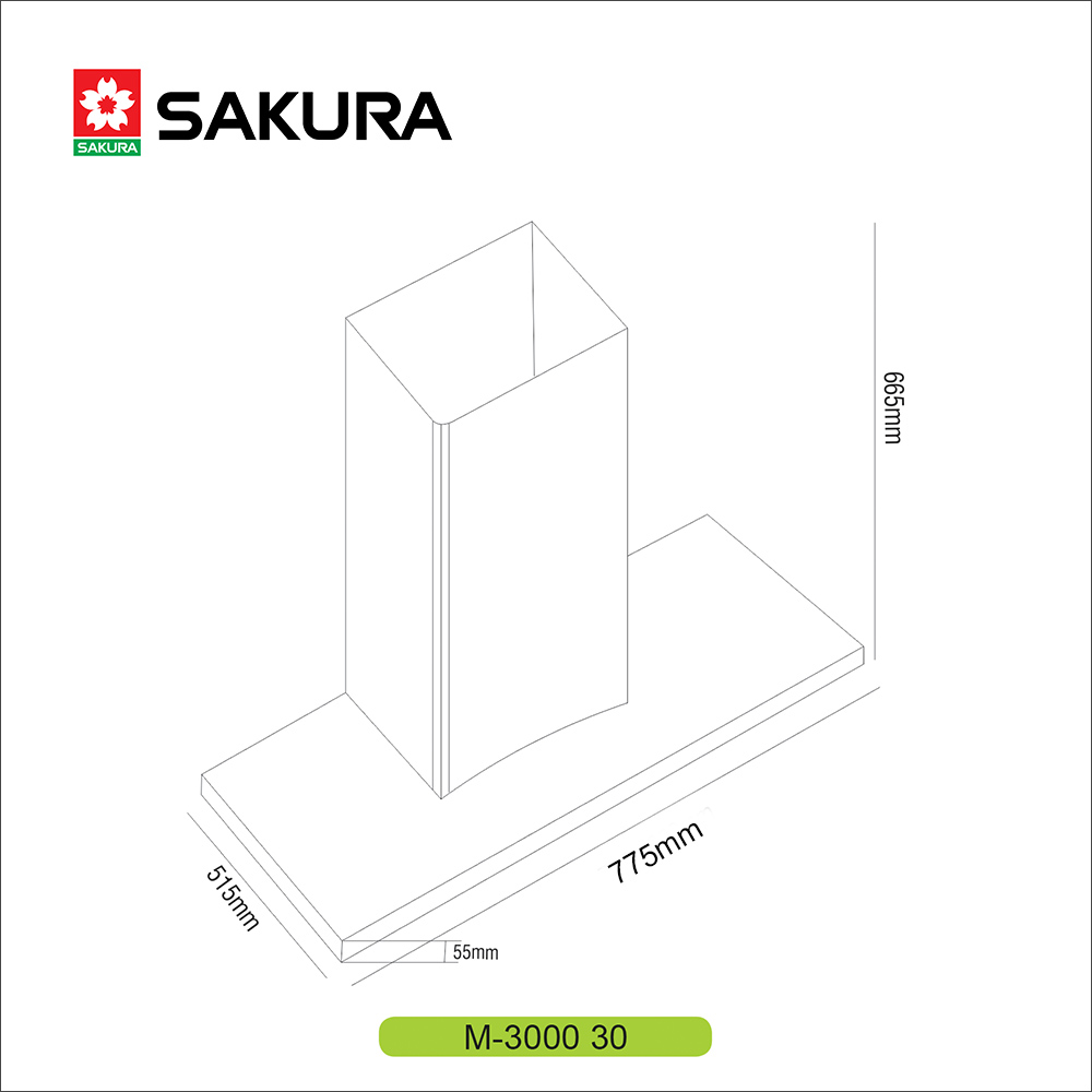 Máy hút khói Sakura M-3000 30 inch - Hàng Chính Hãng
