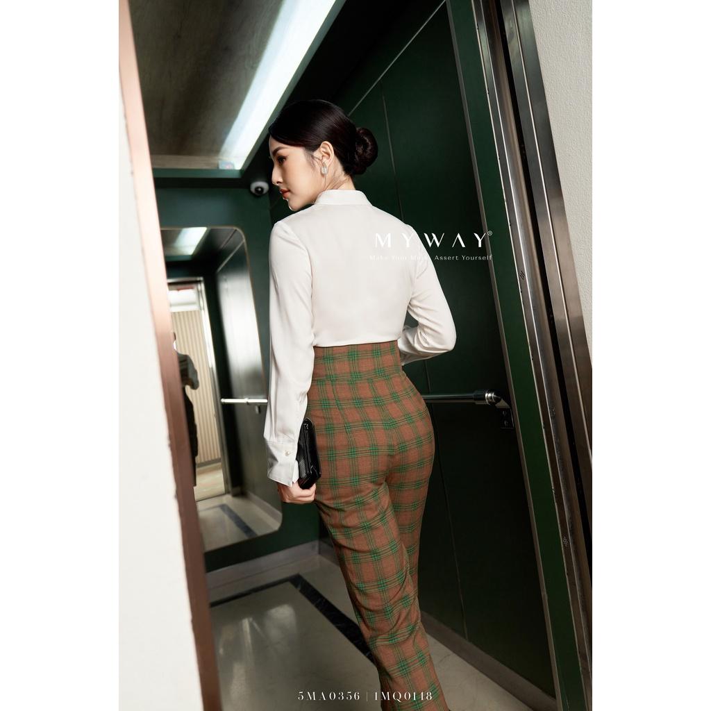 Quần Âu Nữ MY WAY Dáng Baggy Họa Tiết Kẻ Caro Cao Cấp 1MQ0148