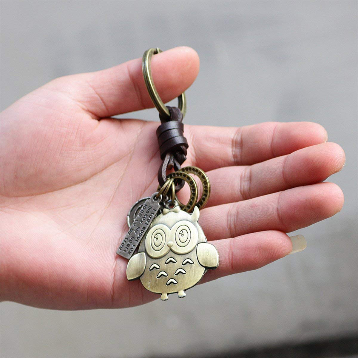 Móc Khóa Thép Cao Cấp Hình Cú Mèo Vintage Phong Cách Cổ Điển Châu Âu - Móc Khóa Nữ Đáng Yêu Vintage Owl Keychain