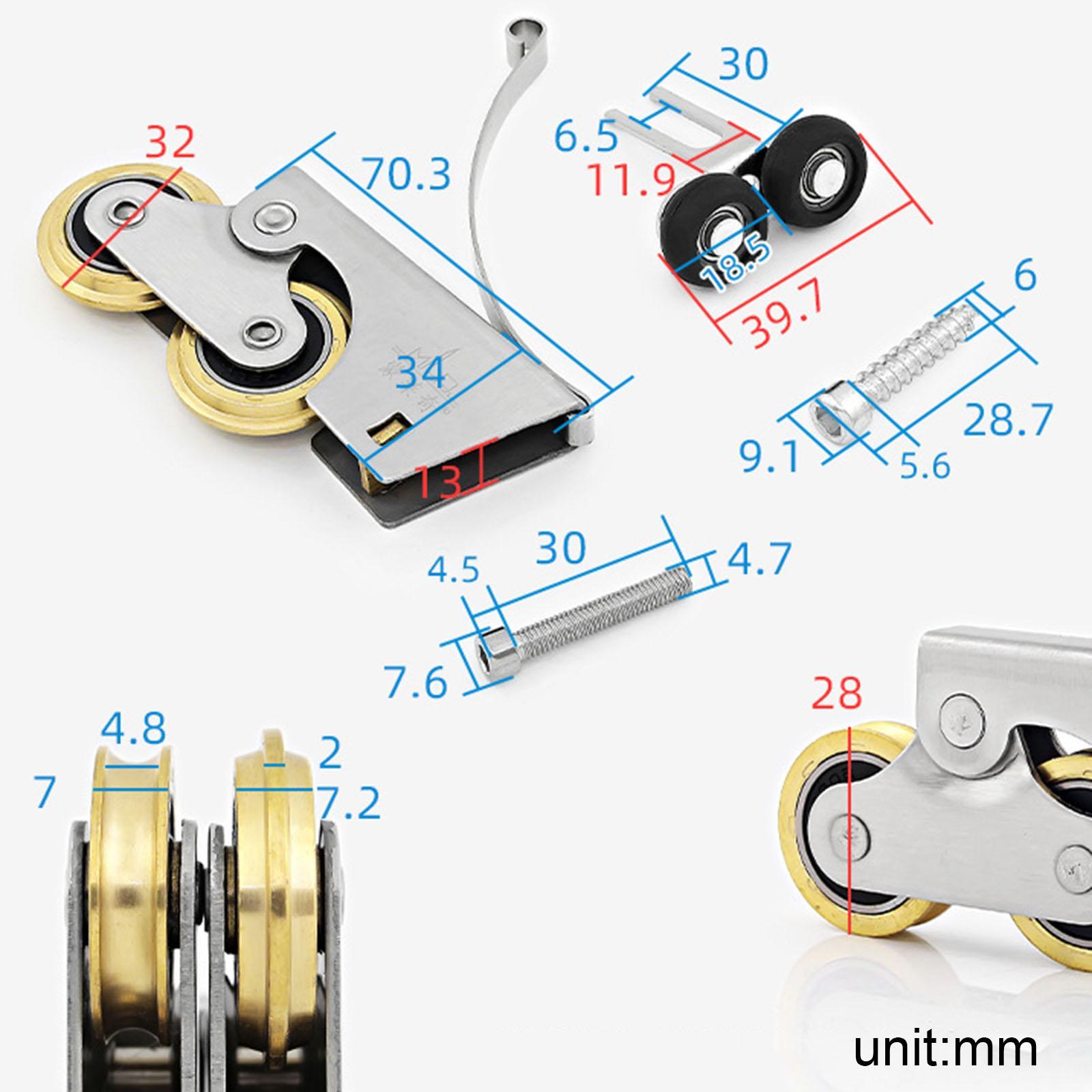 Sliding Door Window Pulley Double Wheel Smooth Double Wheel Pulley for Closet Cabinet