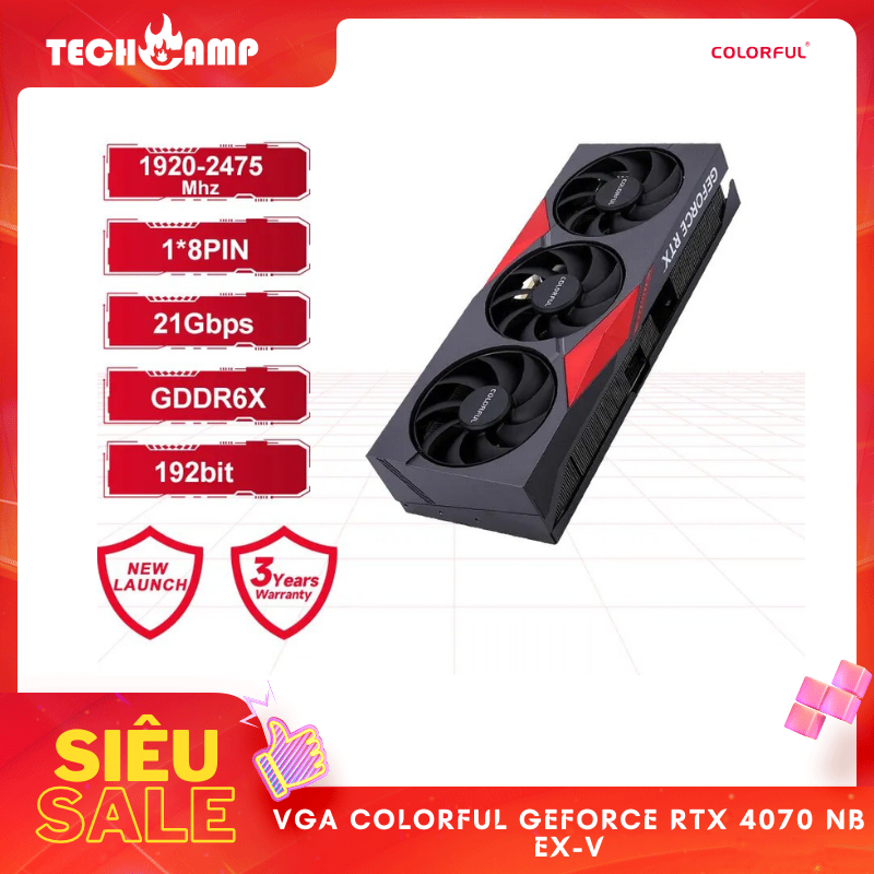 Card màn hình Colorful GeForce RTX 4070 NB EX-V - Hàng chính hãng