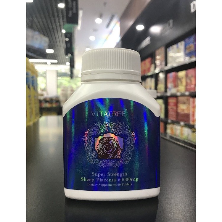 Viên uống nhau thai cừu Vitatree Super Strength Sheep Placenta 60.000mg 120 viên. Hỗ trợ chống lão hóa da, giúp da sáng mịn - Úc