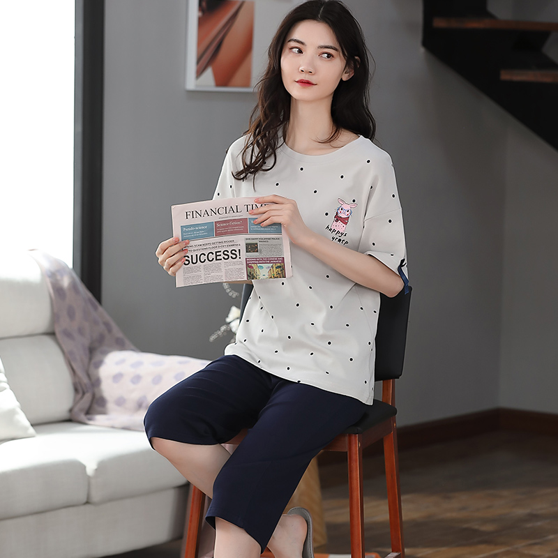 Đồ mặc nhà nữ quần lửng cotton cao cấp 5577