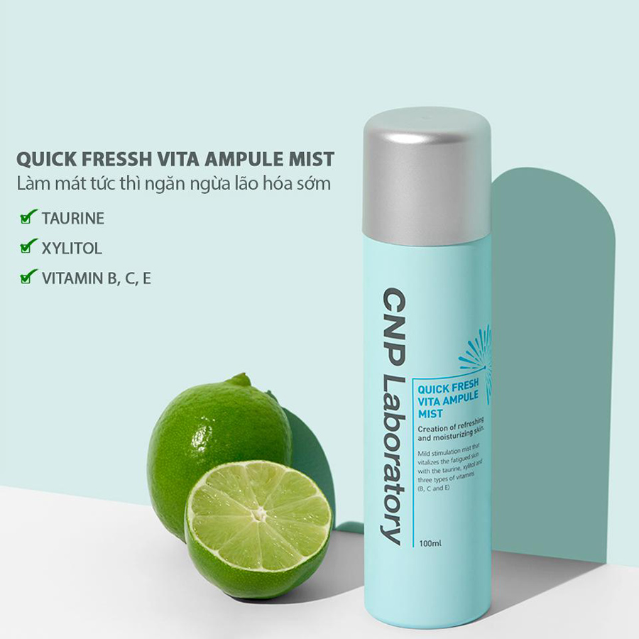 Xịt khoáng làm mát tức thì ngăn ngừa lão hóa sớm CNP Laboratory Quick Fresh Vita Ampule Mist 100ml