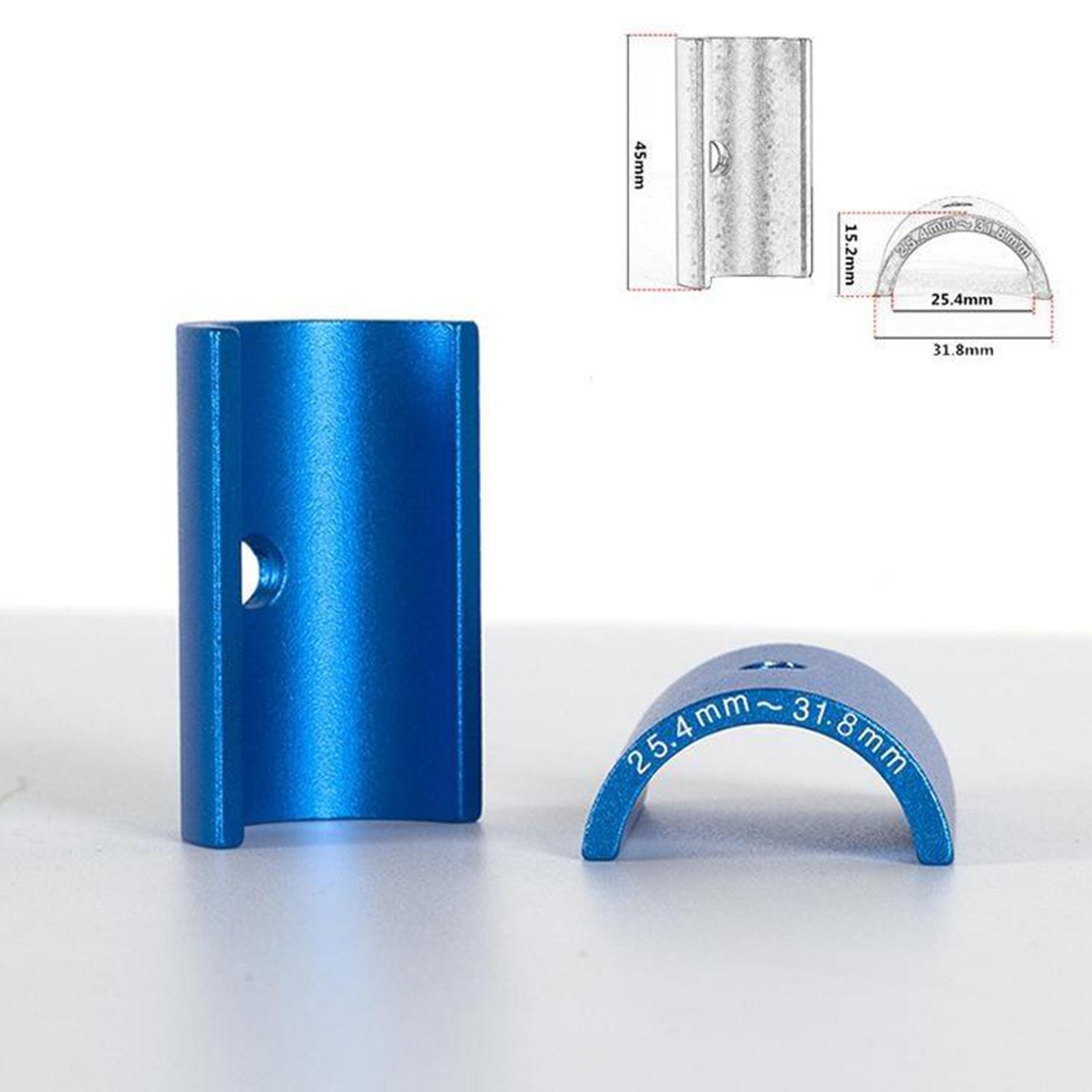 2xBike Stem 25.4 to 31.8mm Shim Handlebar Adapter Spacer - 1 Pair Blue