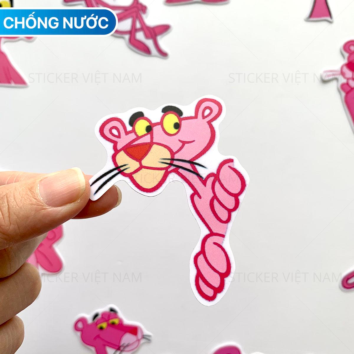 Sticker Báo Hồng The Pink Panther Cute Ngẫu Nhiên Chất Lượng Cao Chống Nước