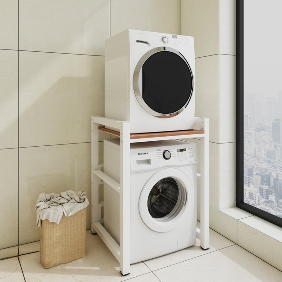 Kệ máy giặt 1 tầng cửa trước VANDO chịu tải tới 300kg, kệ để đồ trên máy giặt khung thép dày dặn sơn tĩnh điện chống bong tróc - Sản xuất Việt Nam