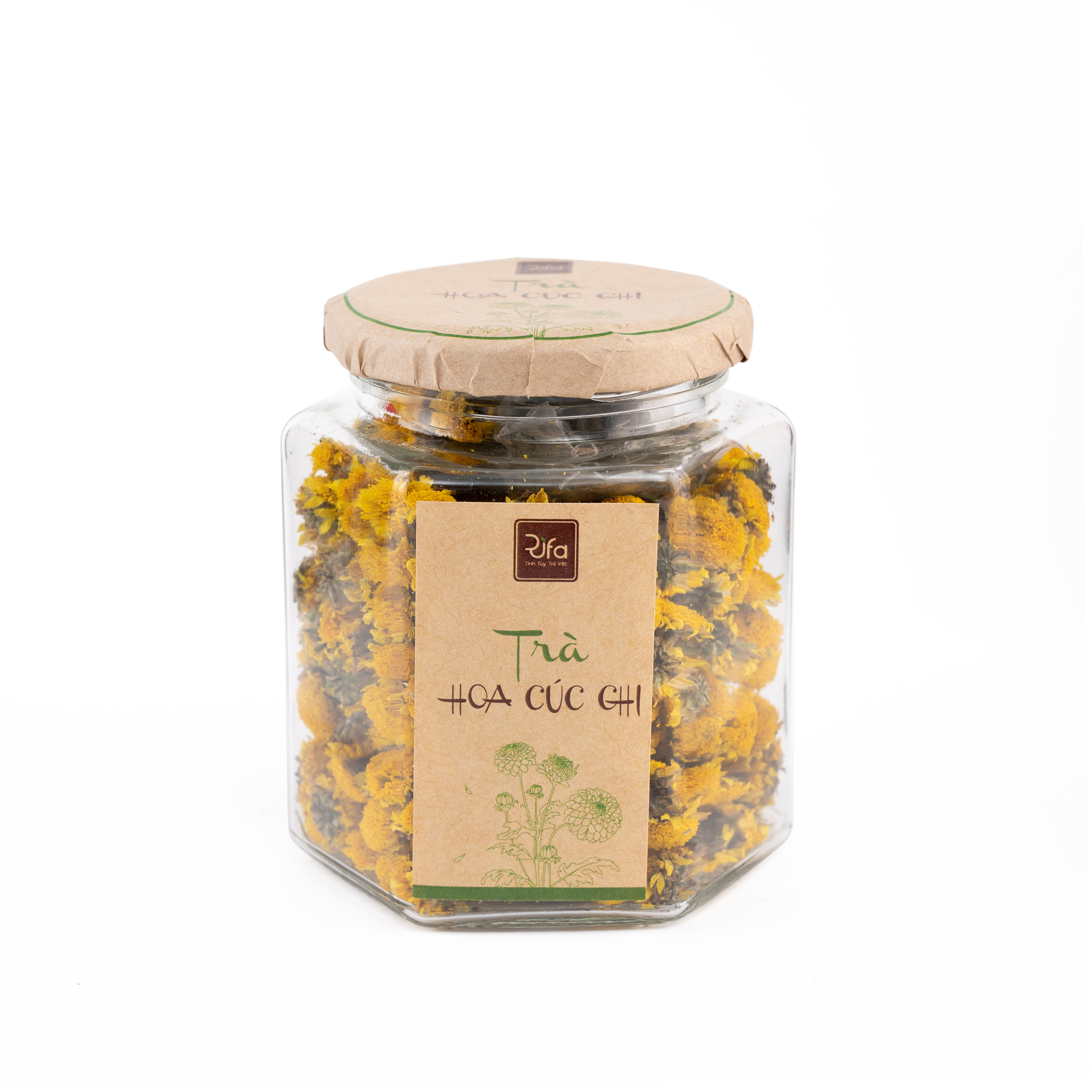 Trà hoa cúc chi sấy lạnh nguyên bông Rifa Giúp thanh nhiệt, ngủ ngon, đẹp da, chống lão hóa. Lọ 30gr