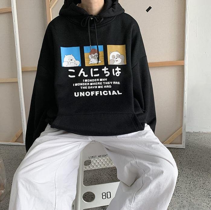 Áo Hoodies nỉ ngoại UNOFFICIAL Gấu dễ thương C069