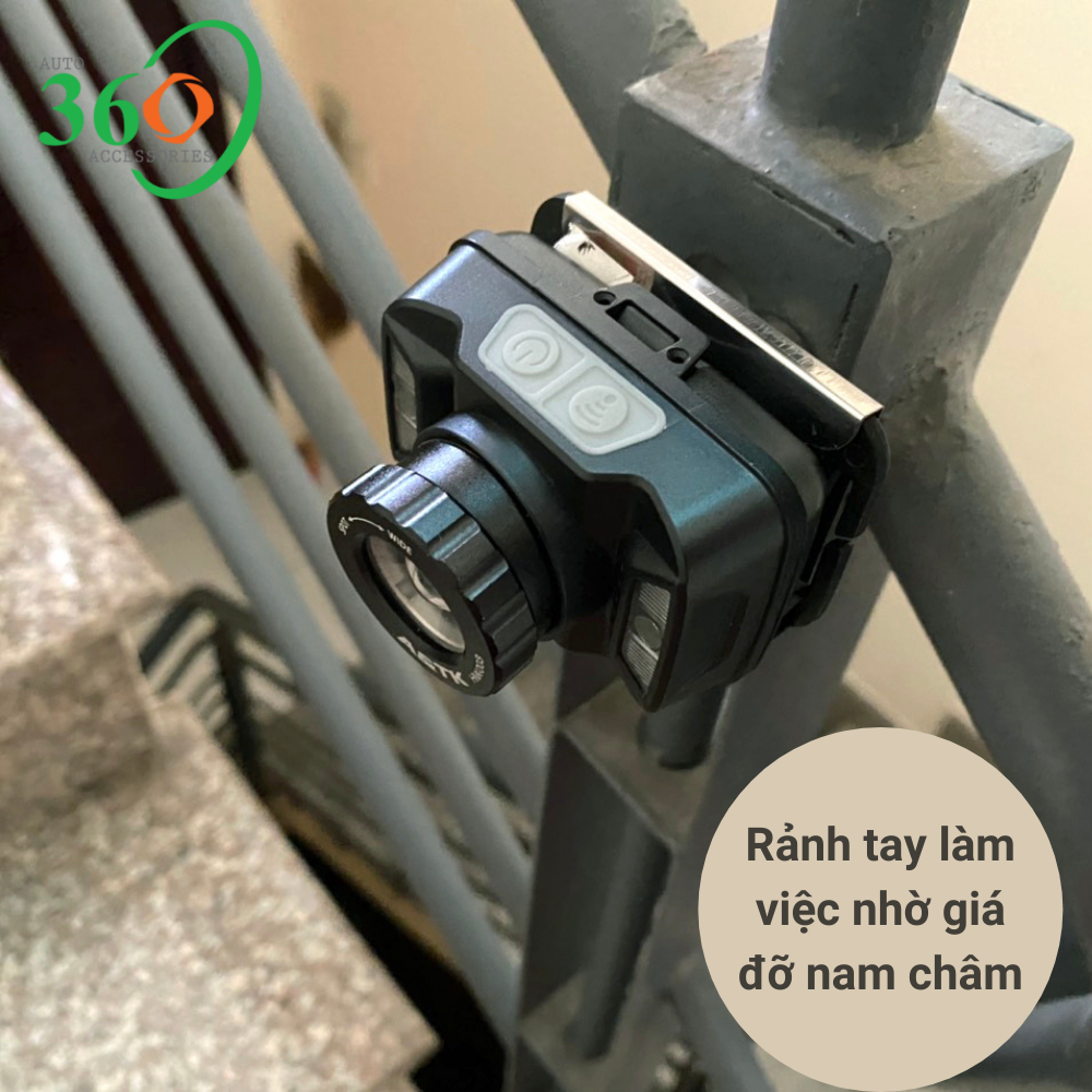 Đèn Pin Đội Đầu A&amp;TK HNK-003, Đèn Pin Đội Đầu Siêu Sáng 5 Chế Độ, Cảm Biến Chuyển Động, Chống Nước