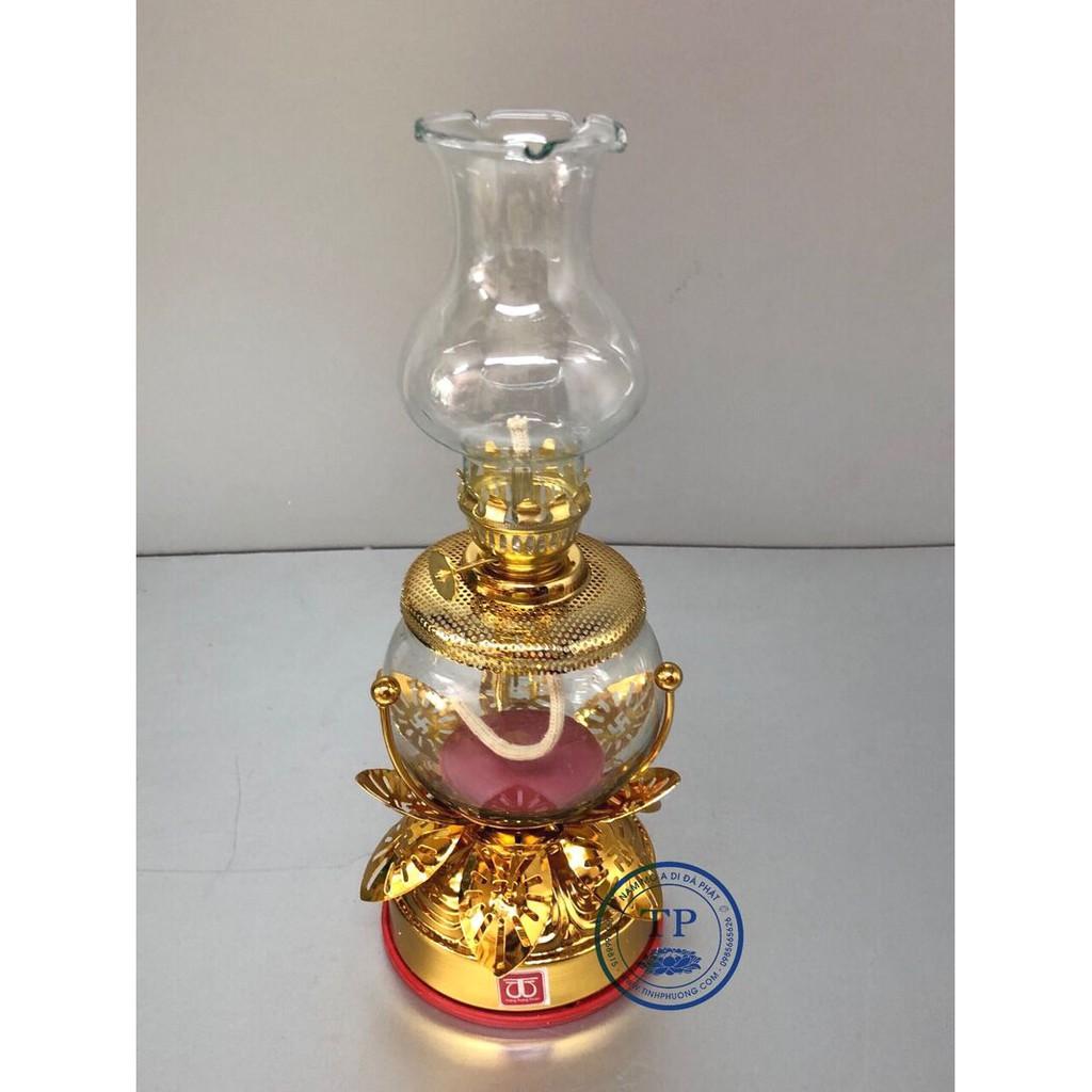 Đèn thờ đốt dầu đế sen