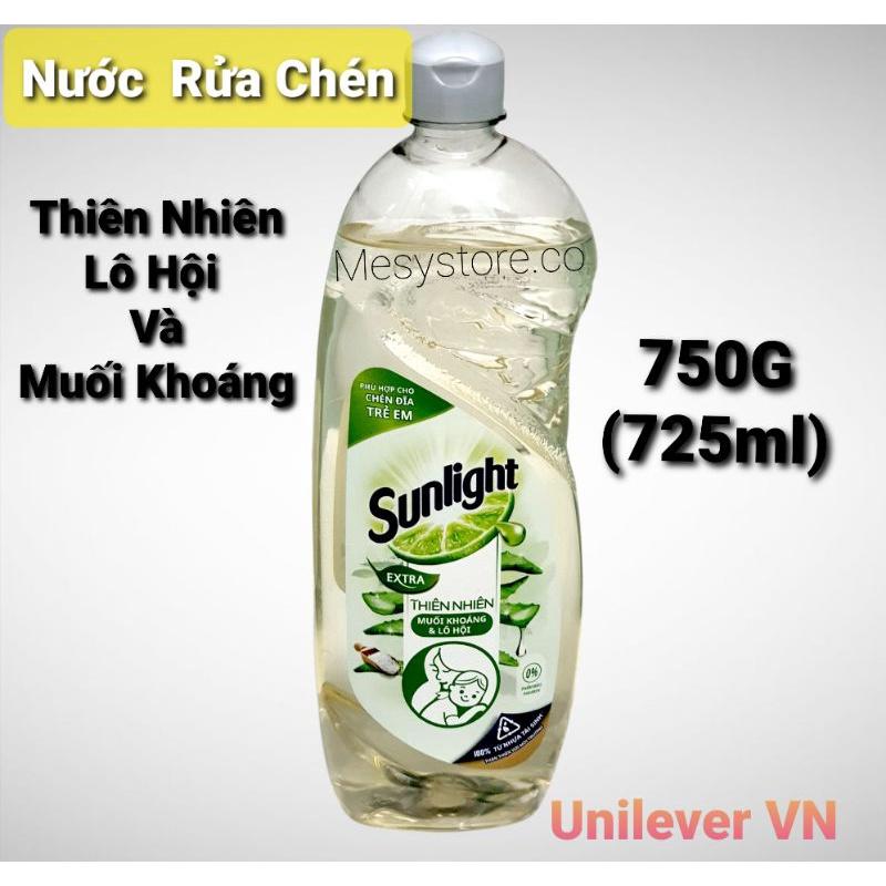 Nước Rửa Chén Bát Sunlight Extra Thiên Nhiên Lô Hội Và Muối Khoáng Phù Hợp Với Chén Dĩa Trẻ Em