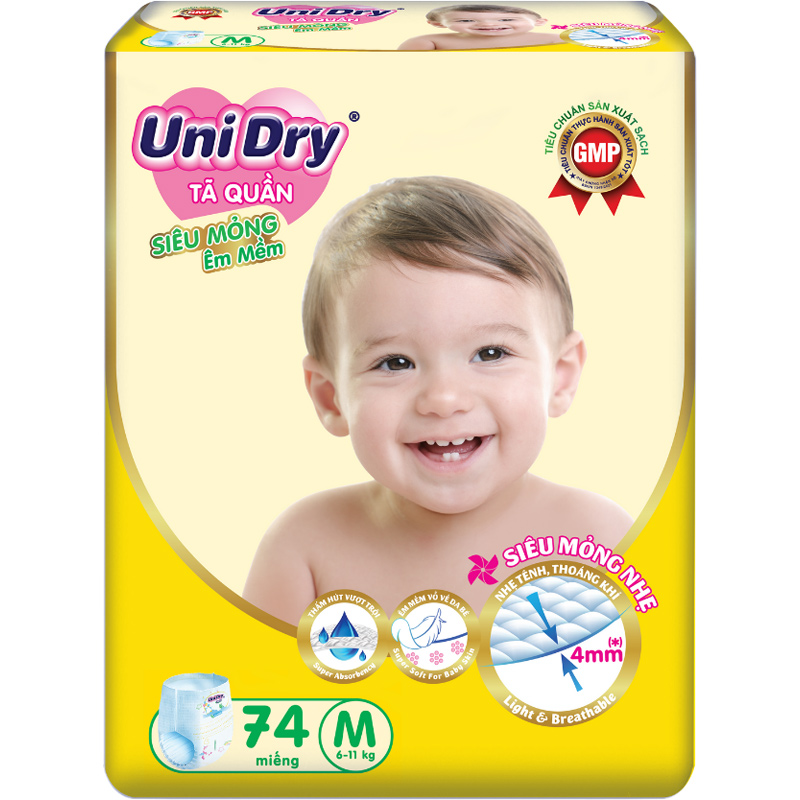 Tã Quần Siêu Mỏng UniDry Ultrathin Gói Cực Đại Size M74