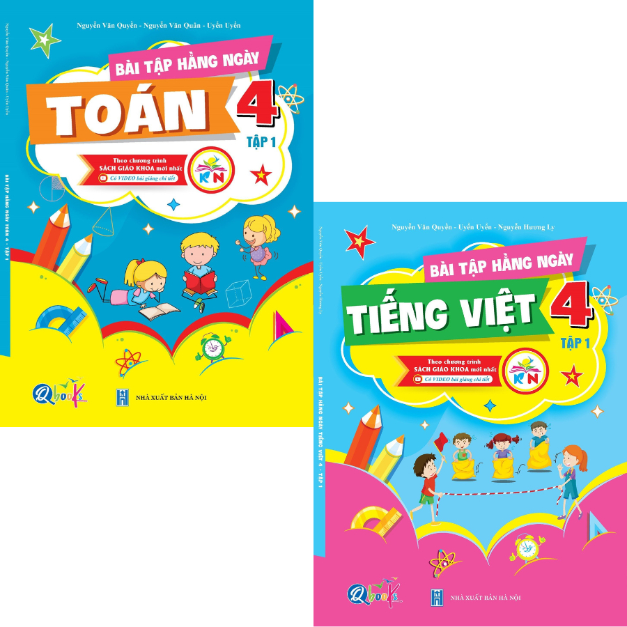Combo Bài Tập Hằng Ngày Toán và Tiếng Việt 4 - Tập 1 - Kết Nối Tri Thức Với Cuộc Sống (2 cuốn)