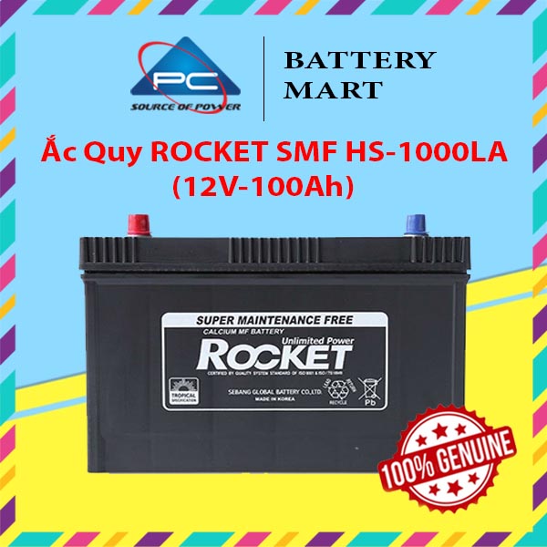 Bình Ắc Quy 12V-100Ah, Ắc Quy ROCKET SMF HS-1000LA