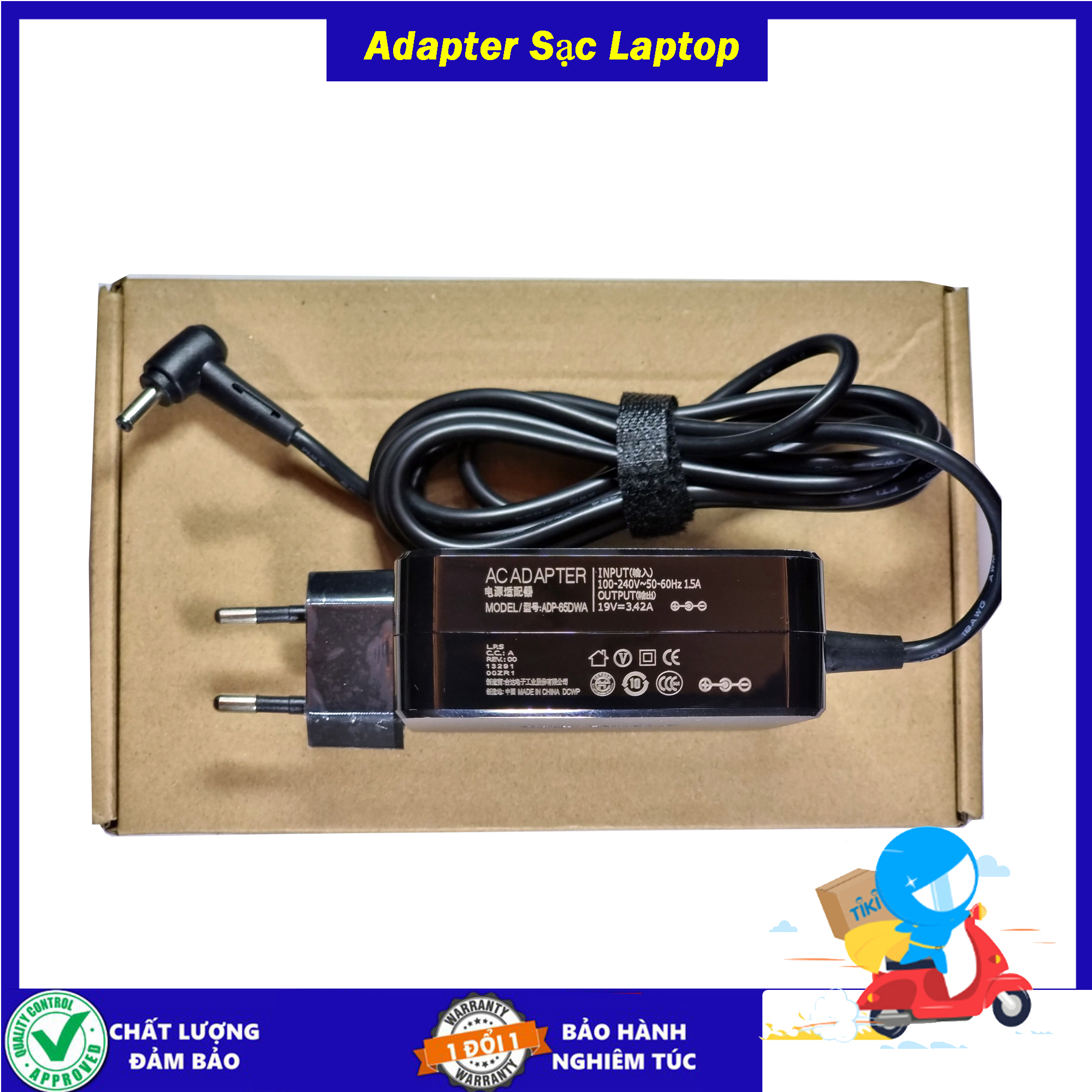 Sạc cho Laptop Asus - Sạc Vuông 19V 2.37a 3.42a - công suất 45w/65w - Chân nhỏ 4.0mm x 1.35mm - Tặng kèm dây nguồn - Hàng Nhập Khẩu - Sản phẩm mới 100% New Seal