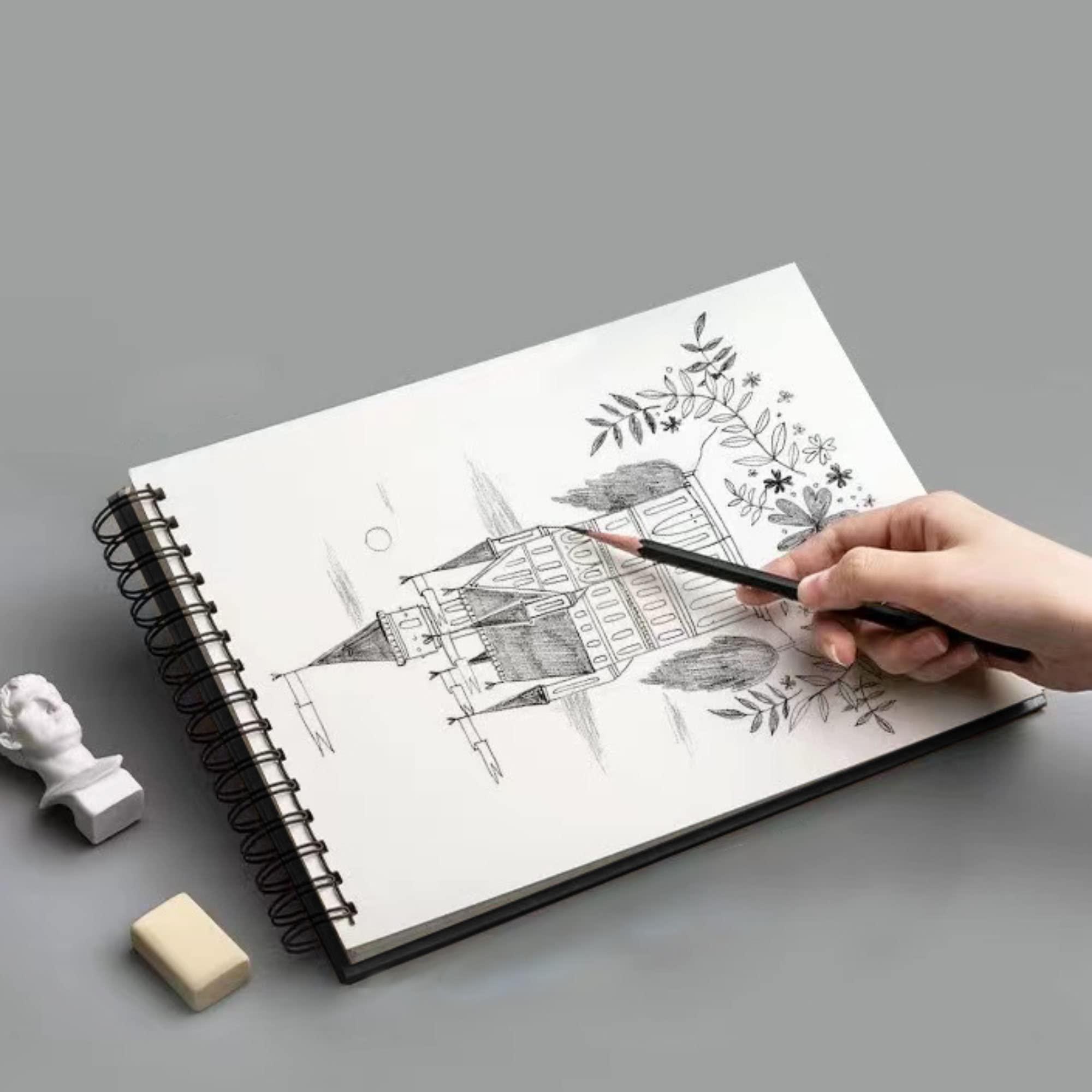 A4 Sketchbooks - 120 trang - Phạm vi bảo hiểm cứng nhắc trong Kraft - Chân dung, Giấy phác thảo dày, Sách Phác thảo Sinh viên và Cung cấp vẽ người lớn