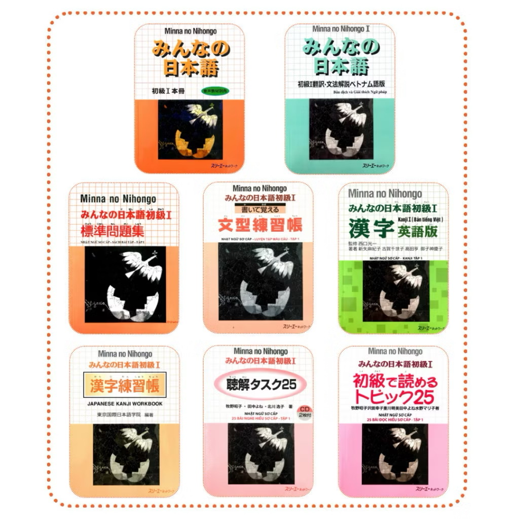 ￼Sách - Combo 8 Cuốn Minna No Nihongo Sơ Cấp 1, Dành Cho Người Bắt Đầu Học Tiếng Nhật Cấp Độ N5