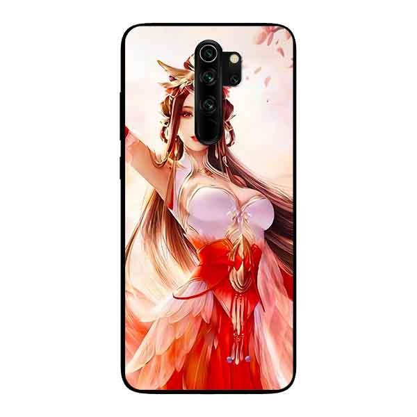 Hình ảnh Ốp Lưng in cho Xiaomi Redmi Note 8 Pro Mẫu Cô Nền Anh Đào - Hàng Chính Hãng