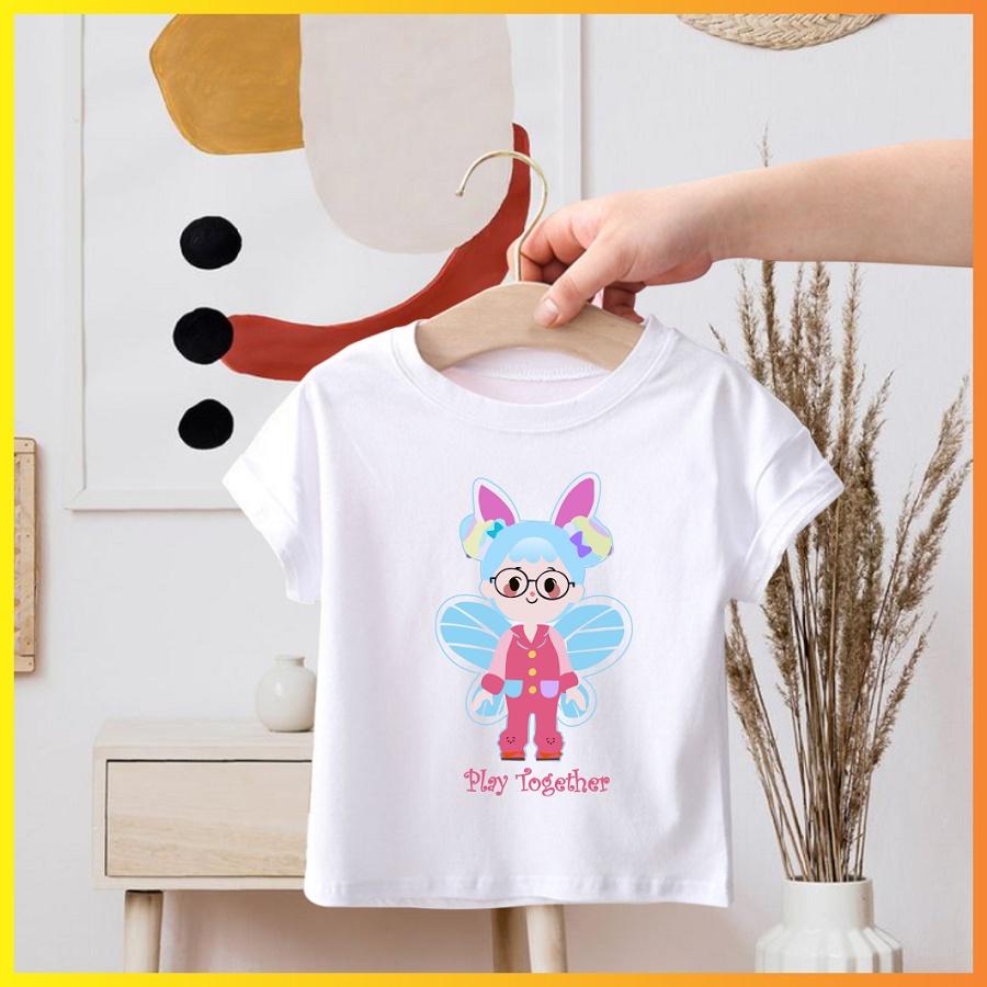 Áo thun in hình Play together cho bé trai bé gái màu trắng đủ size từ 10kg, siêu cute