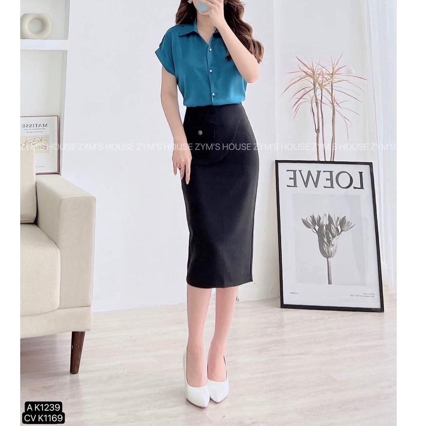 Chân Váy Bút Chì Xẻ Sau 65cm Chân Váy Công Sở Dài Thời trang nữ phong cách Hàn Quốc