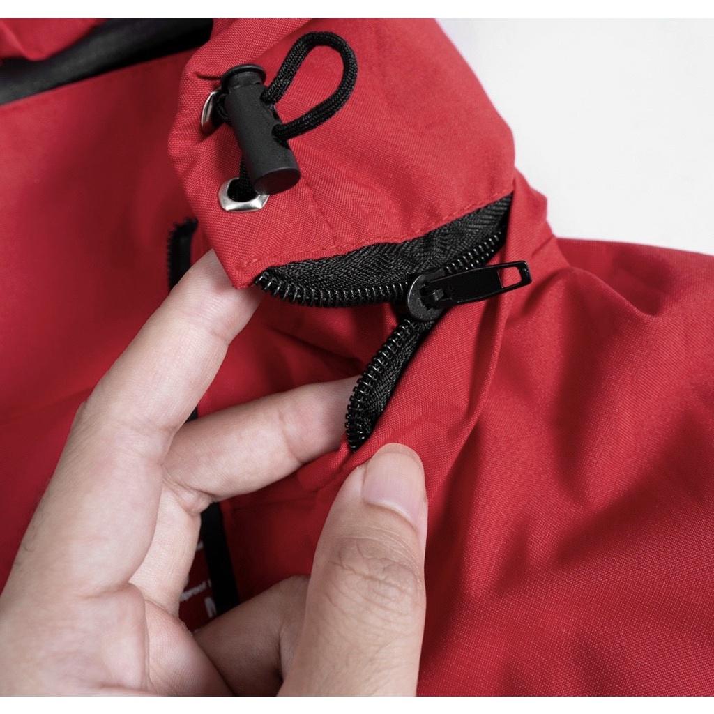 Áo Khoác Gió Unisex Nam Nữ HiDo Chống Nước Cổ Cao Kèm Mũ