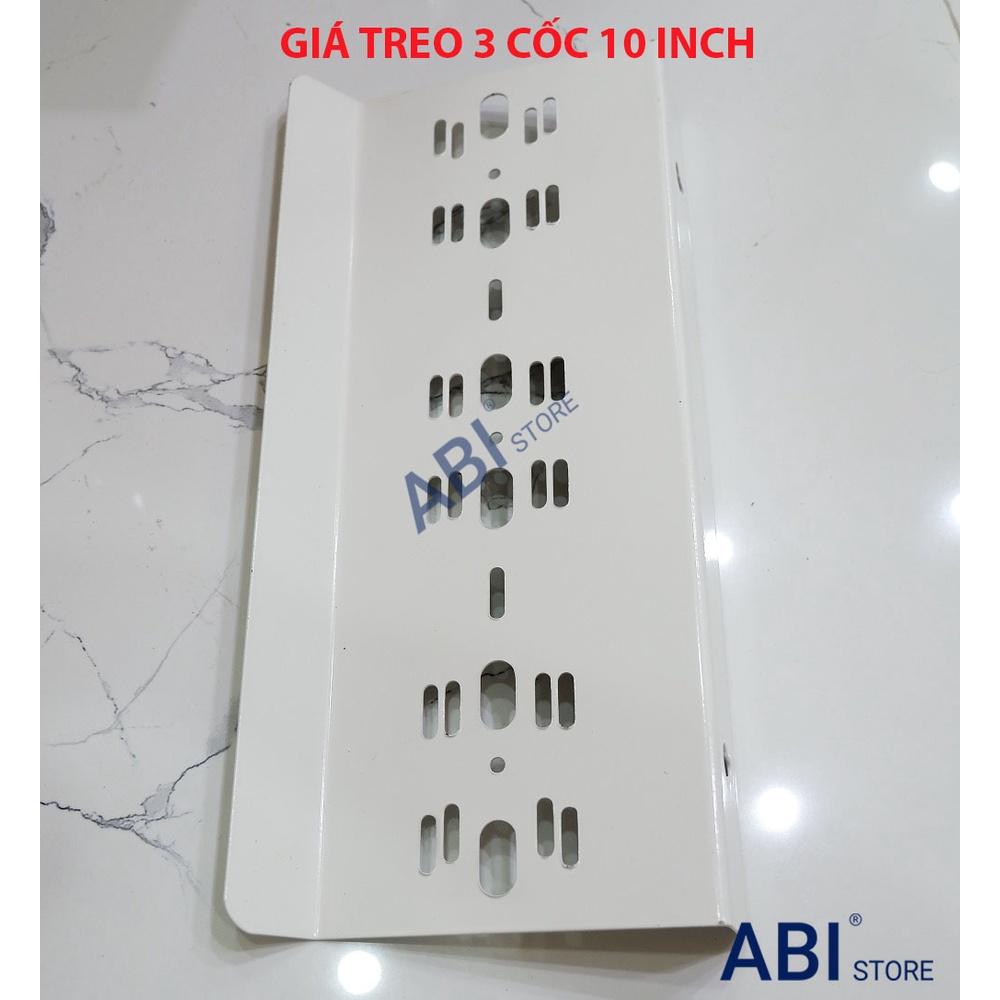 Giá treo 3 cốc lọc nước 10 inch sơn mạ tĩnh điện cao cấp, Pát( bass treo) cốc lọc