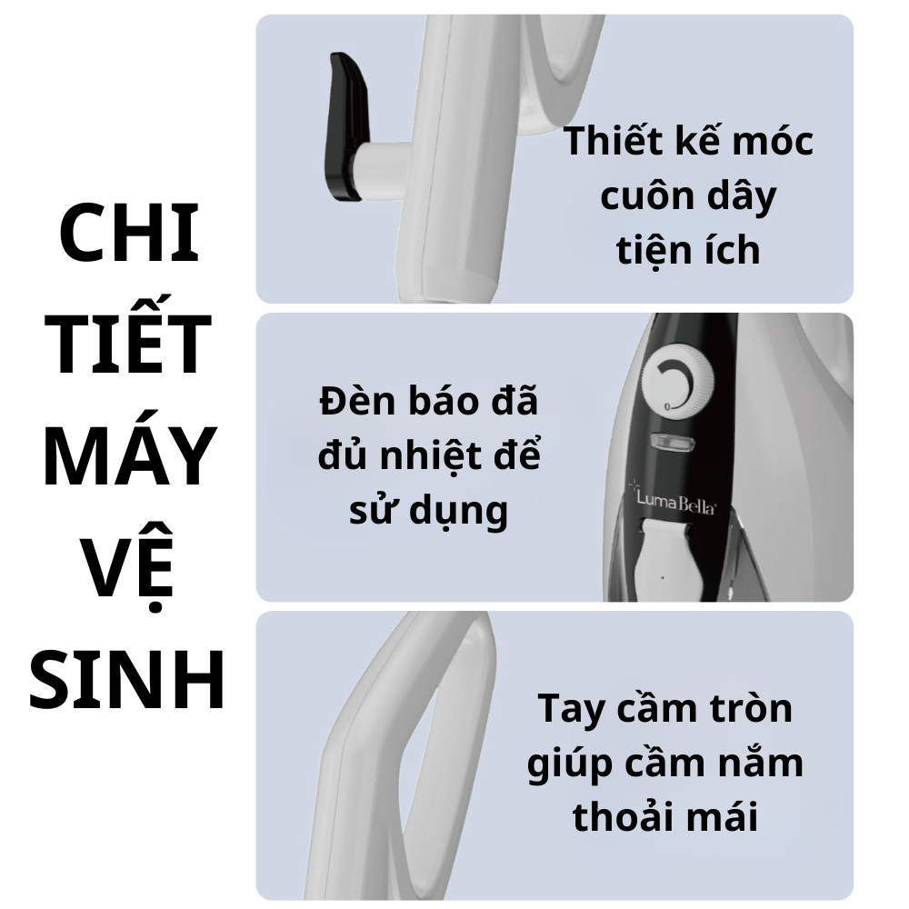 Máy lau nhà hơi nước Lumabella LB-63031 công suất cao 2000W, áp suất cao, thiết kế thông minh, dễ dùng, làm nóng nhanh - DELIYA - HÀNG CHÍNH HÃNG