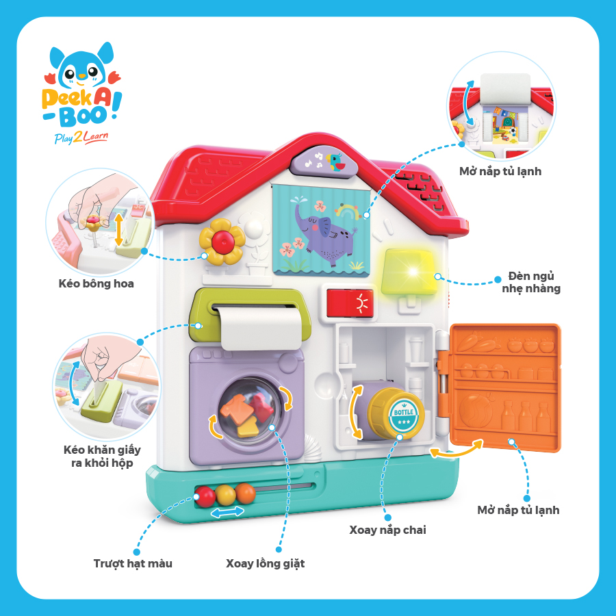Đồ Chơi Ngôi Nhà Kỳ Thú Có Nhạc Và Đèn Cho Bé PEEK A BOO PAB036