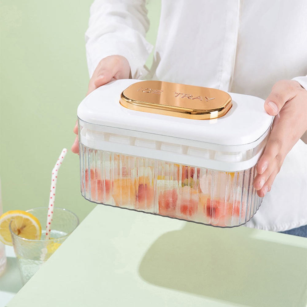 Khay làm đá, đựng đá 24 ô nhựa cấp thực phẩm Silicone Ice Mold And Storage Box