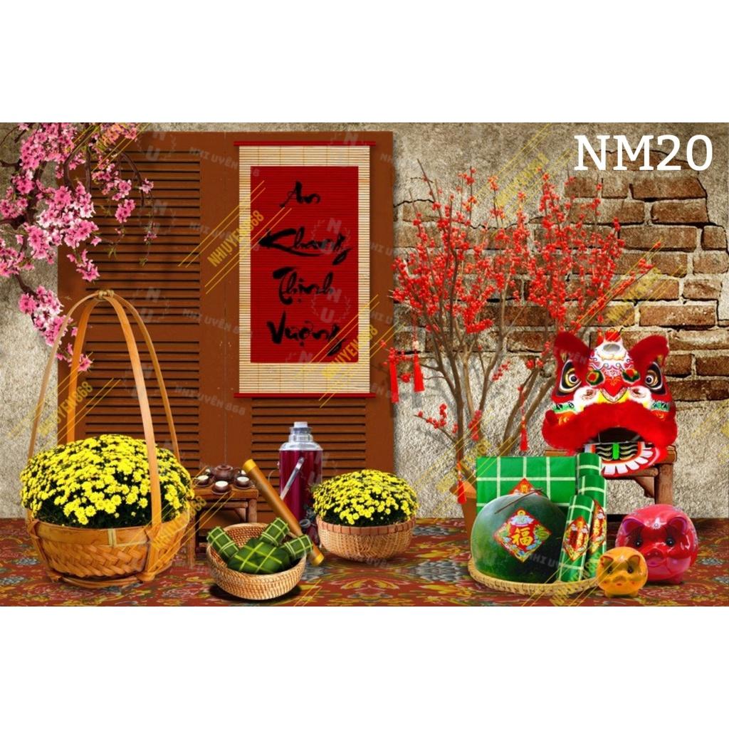Tranh vải decor / Thảm vải treo tường / Thảm vải chụp ảnh chủ đề Tết