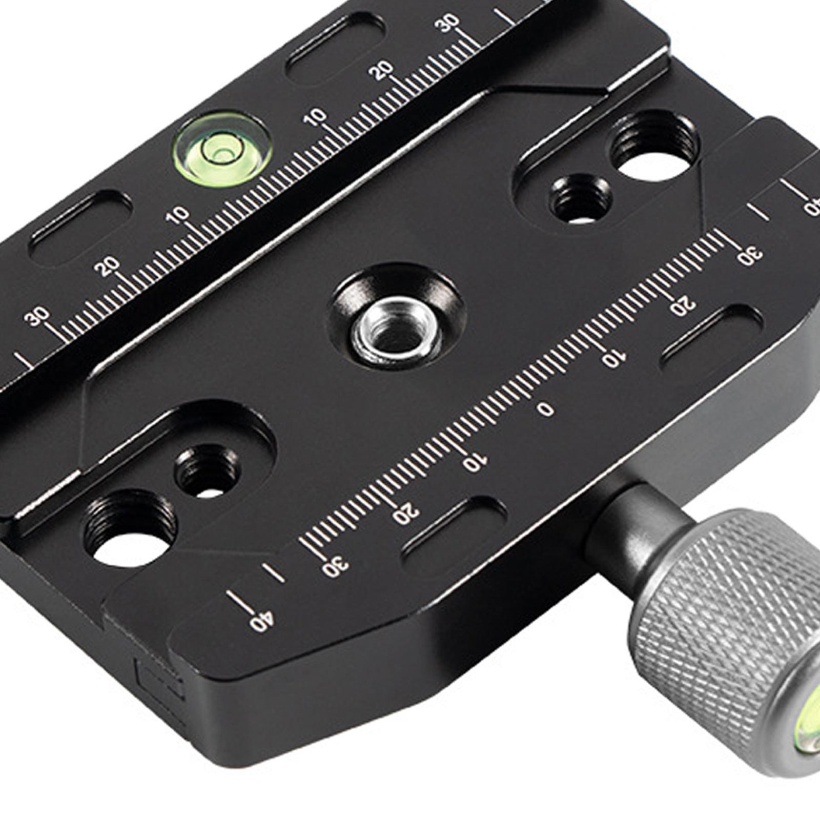 Quick Release Plate Clamp for Camera Tripod with 2x Spirit Level Plate Mount Adapter