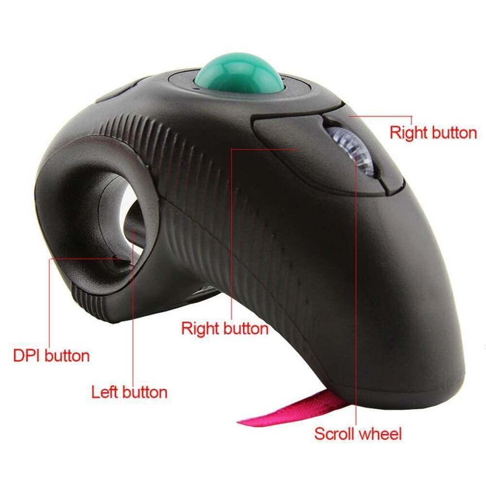Wireless Trackball Laser Mouse Thumb-Controlled Mause 2.4G 10M Distance control Handheld Finger Air Design Mice For Teacher PPT Presentation Office