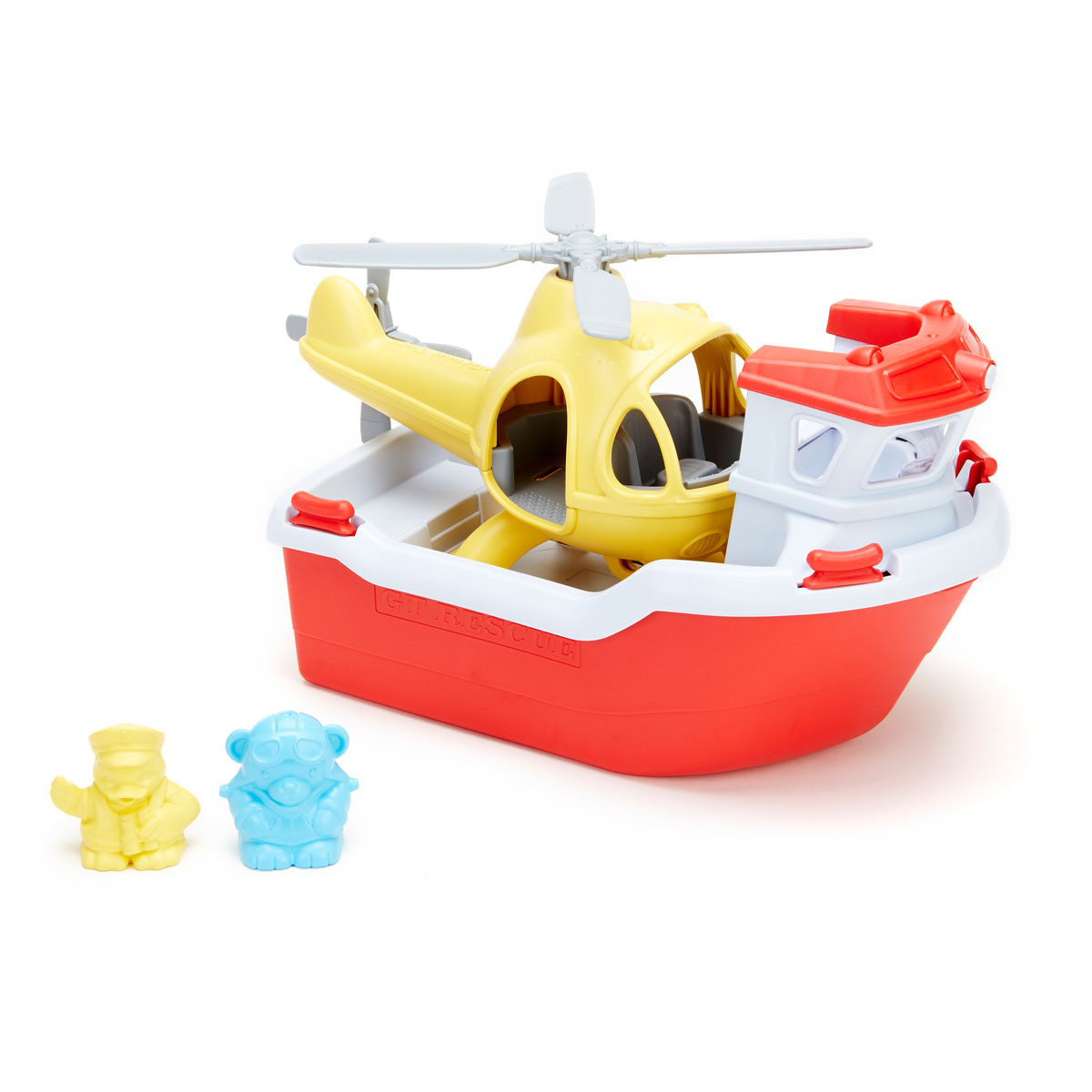 Bộ Đồ Chơi Tàu Cứu Hộ Và Trực Thăng Green Toys Cho Bé Từ 2 Tuổi