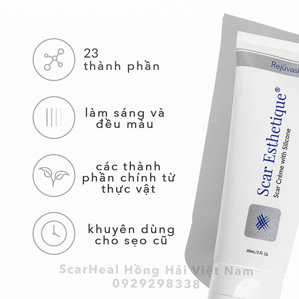 Kem Xóa Sẹo Thâm / Rỗ / Lõm Scar Esthetique REJUVASKIN 30ml