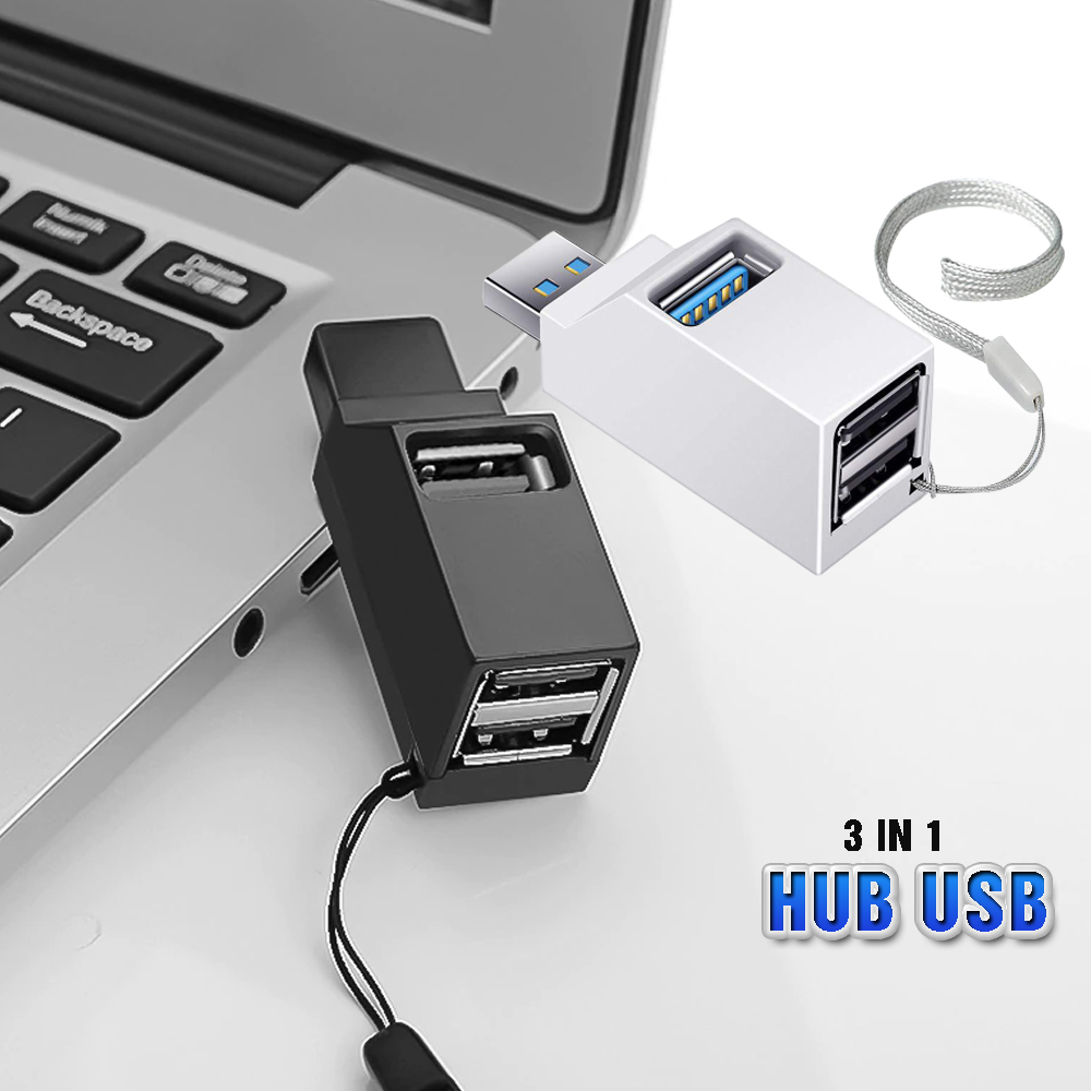 Bộ chia USB HUB 3 cổng USB 3.0 và USB2.0 độ cao cho máy tính, Laptop, PC, Tivi, Ô tô, xe hơi, thiết bị ngoại vi Dan House USB3.02.0