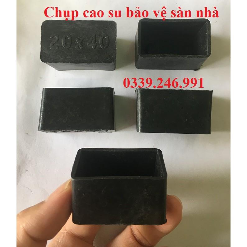 Bộ 10 chiếc  kích thước 20x40_bịt ngoài chụp cao su bịt chân bàn ghế, hộp sắt, thép, inox, ủng nhựa bịt chân ghế