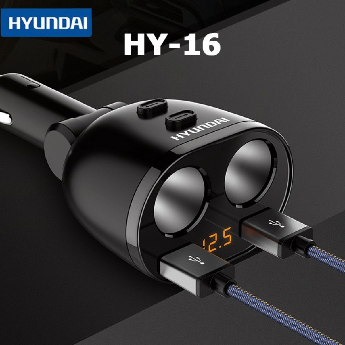 Tẩu sạc nhanh ô tô xe hơi Hyundai HY-10 HY-16 80w/120w QC3.0 - Cốc chia tẩu sạc nhanh phù với mọi dòng xe