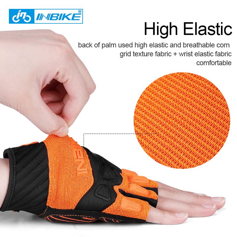 INBIKE Găng Tay Xe Đạp Fingerless Găng Tay Xe Đạp MTB Thể Thao Ngoài Trời Mùa Hè 5Mm Miếng Lót Xe Đạp Ngón Thoáng Khí