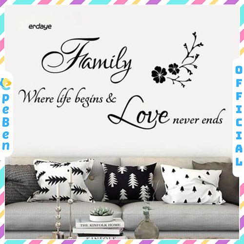 Tranh dán tường mica 3d decor khổ lớn Family Love Trang trí phòng khách, phòng ngủ