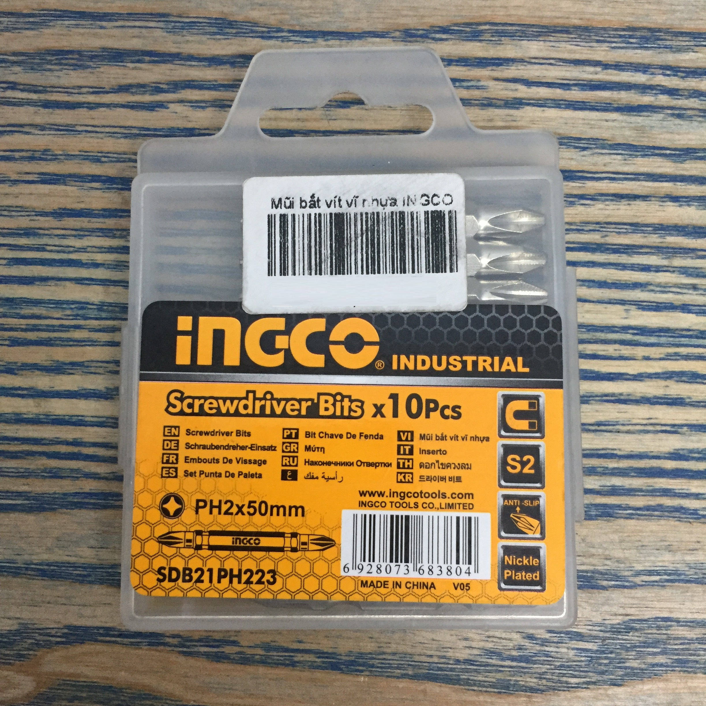 PH2x50mm Bộ mũi vít bake 2 đầu 10 cái INGCO SDB21PH223