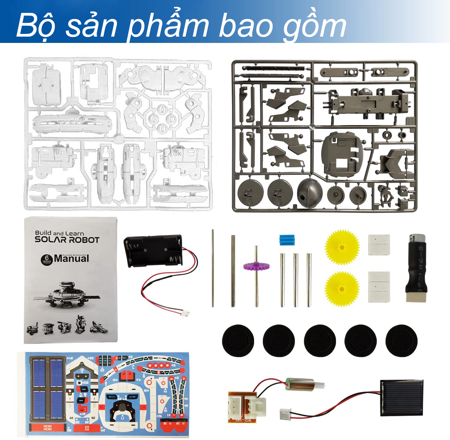 Đồ Chơi Lắp Ghép Khoa Học Thông Minh Tự Chế 6 Trong 1 Chạy Bằng Năng Lượng Mặt Trời