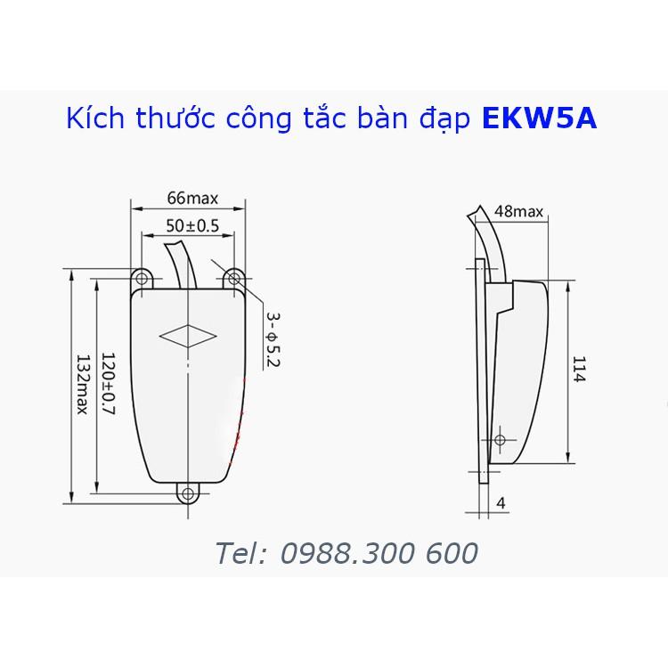 Công tắc bàn đạp EKW5A - vỏ nhựa, công suất 5A/250VAC