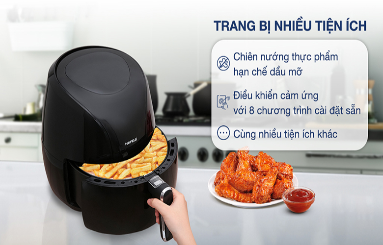 Nồi chiên không dầu Hafele HS-AF601B (535.43.714) 6.4 lít - Hàng chính hãng