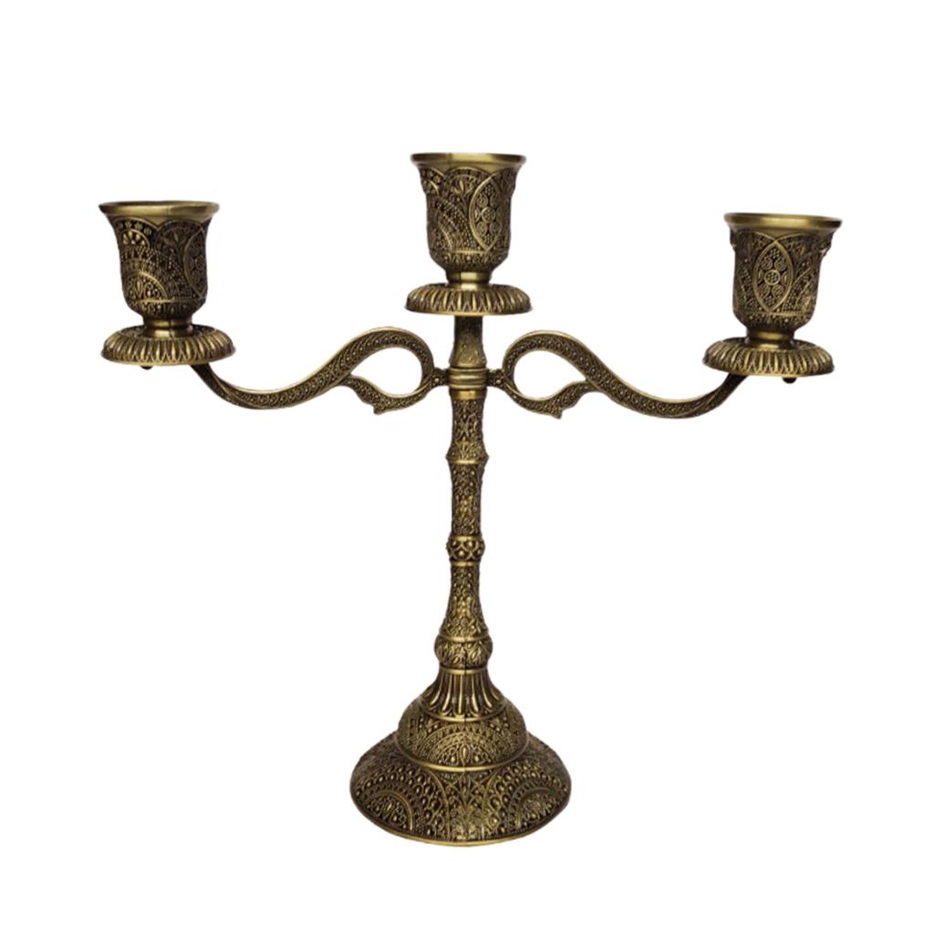 Antique Style Candle Holder Bronze Candelabra For Wedding Party Votive